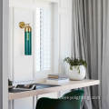 Smoke or Green Glass Tube Gold Wall Light